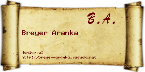 Breyer Aranka névjegykártya